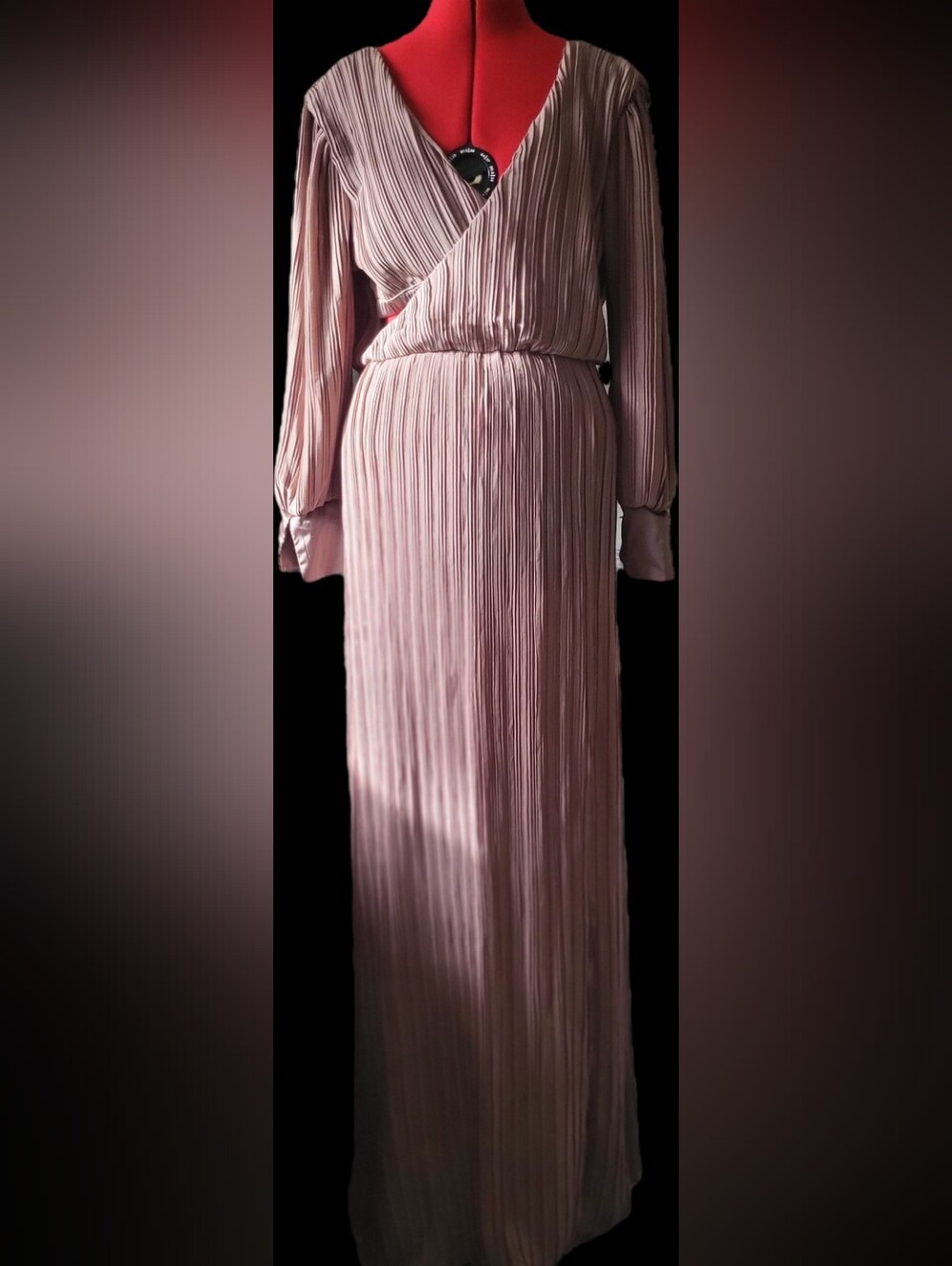 Missguided + Dusty Blush Plisse Pleated Wrap Neckline Maxi Dress
